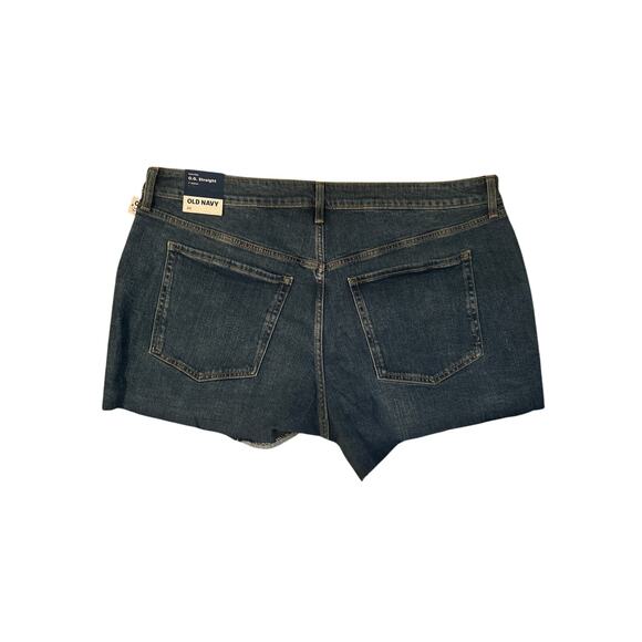 NWT Old Navy Plus Denim Jean Shorts Blue Distressed Secret Smooth Pockets Sz 22 - Picture 2 of 8